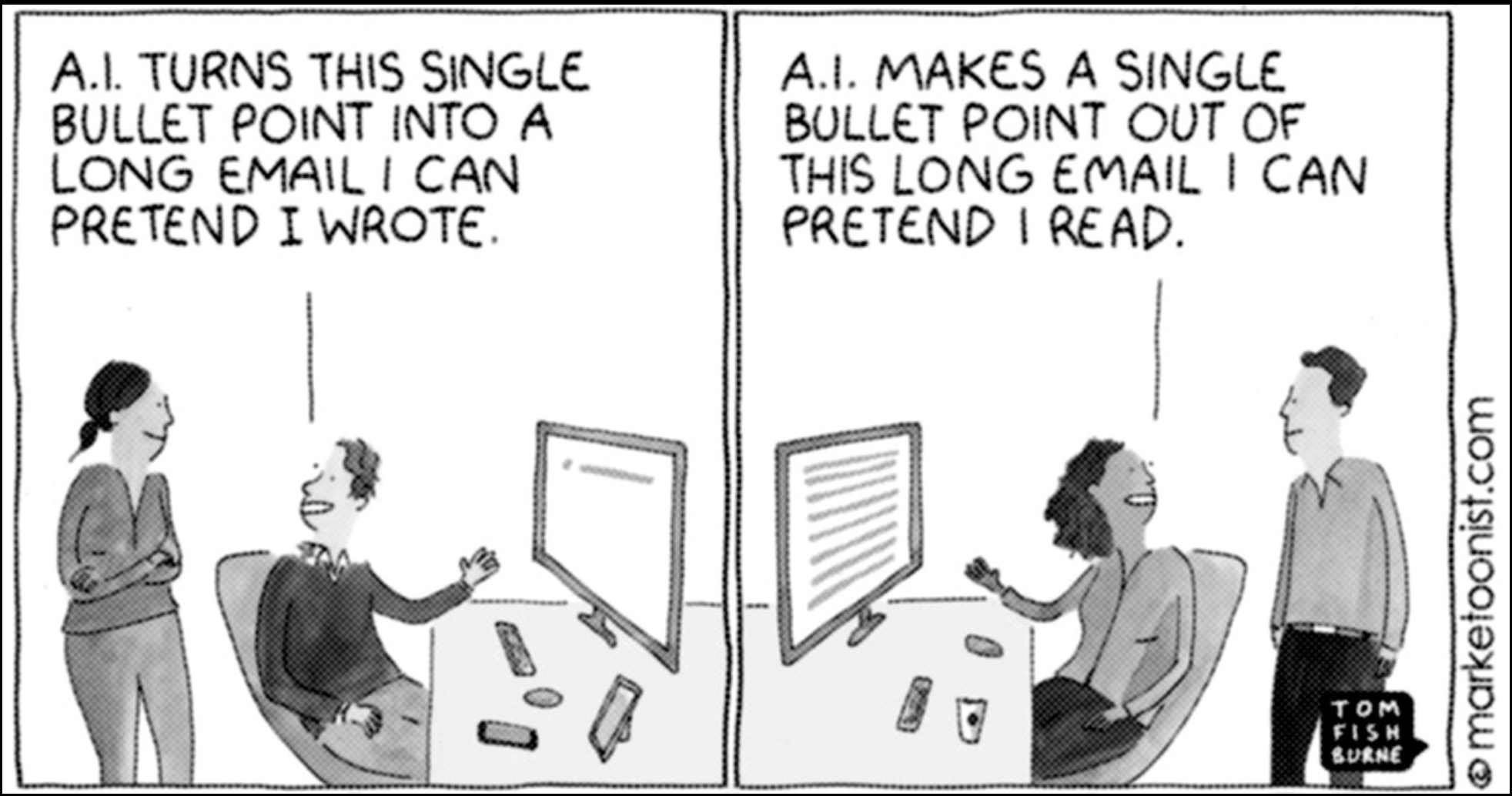 Cartoon about AI and Education